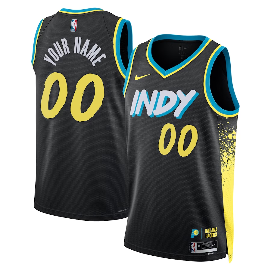 Men's Indiana Pacers Black 2023/24 Custom Swingman Jerseys - City Edition
