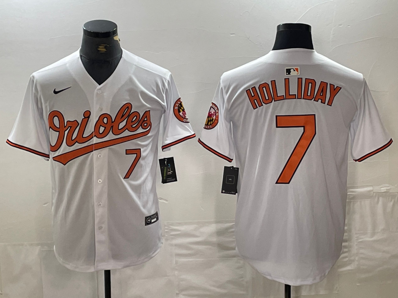 Men's Baltimore Orioles Jackson Holliday #7 White Home Limited Player Jerseys