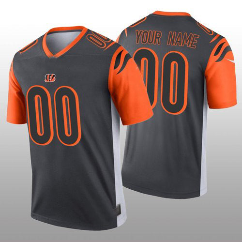 Custom1 Cincinnati Bengals Silver Inverted Legend Jerseys Stitched American Football Jerseys