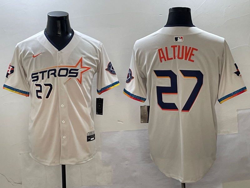 Men's Houston Astros Jose Altuve #27 Cream 2025 City Connect Limited Player Jerseys