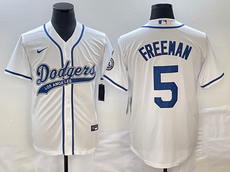 Men's Los Angeles Dodgers Freddie Freeman #5 White Player Jerseys Joint Edition