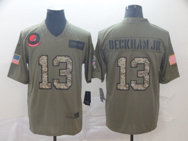 Men's Cleveland Browns Odell Beckham Jr. Olive Player Game Jerseys