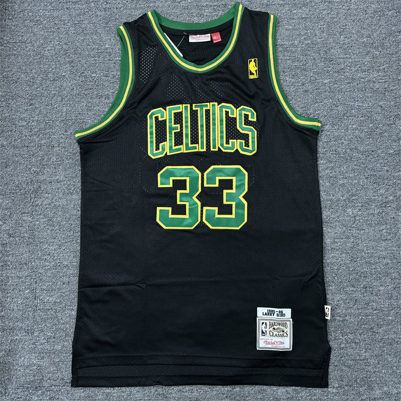 Men's Boston Celtics Larry Bird #33 Black 1985/86 Hardwood Classics Swingman Jerseys