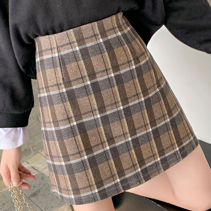 Chic Skirt Women s Mini Woolen Short Skirt