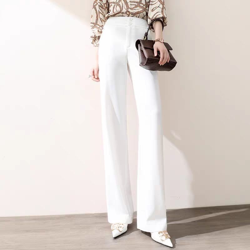 Casual Pants White Wide Leg Pants Women High Waist Ko