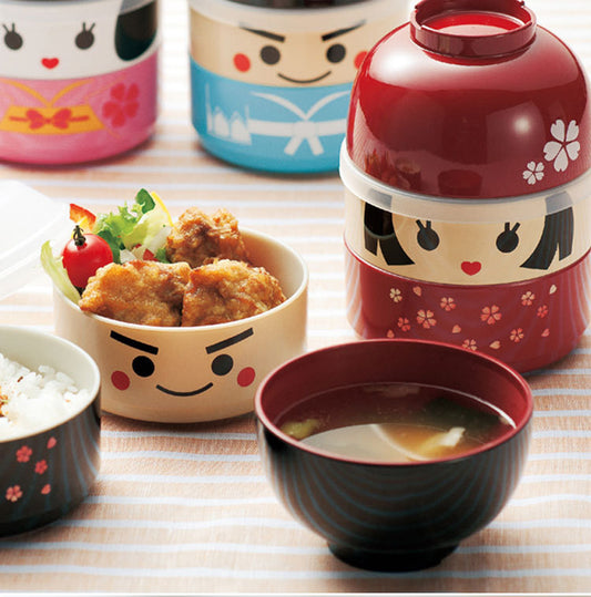 Plastic Double Layer Lunch Box Cartoon Doll S – Your Daily Essential