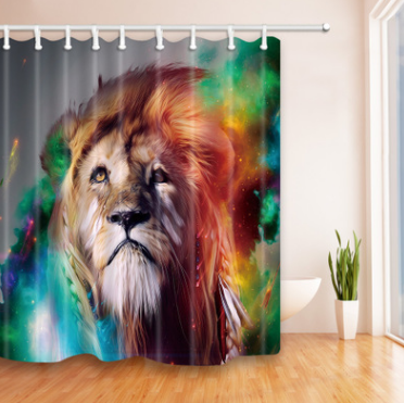 Waterproof Chun Yafang shower curtain Multicolored lion shower curtain digital printing – Premium Quality, Everyday Conv