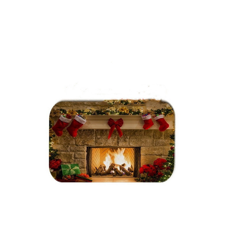 Christmas Fireplace Shower Curtain – Festive Bathroom Decor