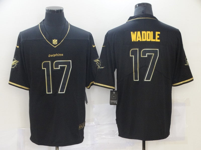 Men's Miami Dolphins Jaylen Waddle #17 Black Game Jerseys