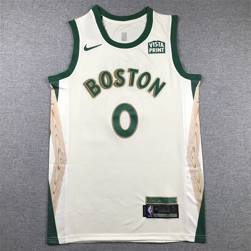 Men's Boston Celtics Jayson Tatum #0 White 2023/24 Swingman Jerseys - City Edition