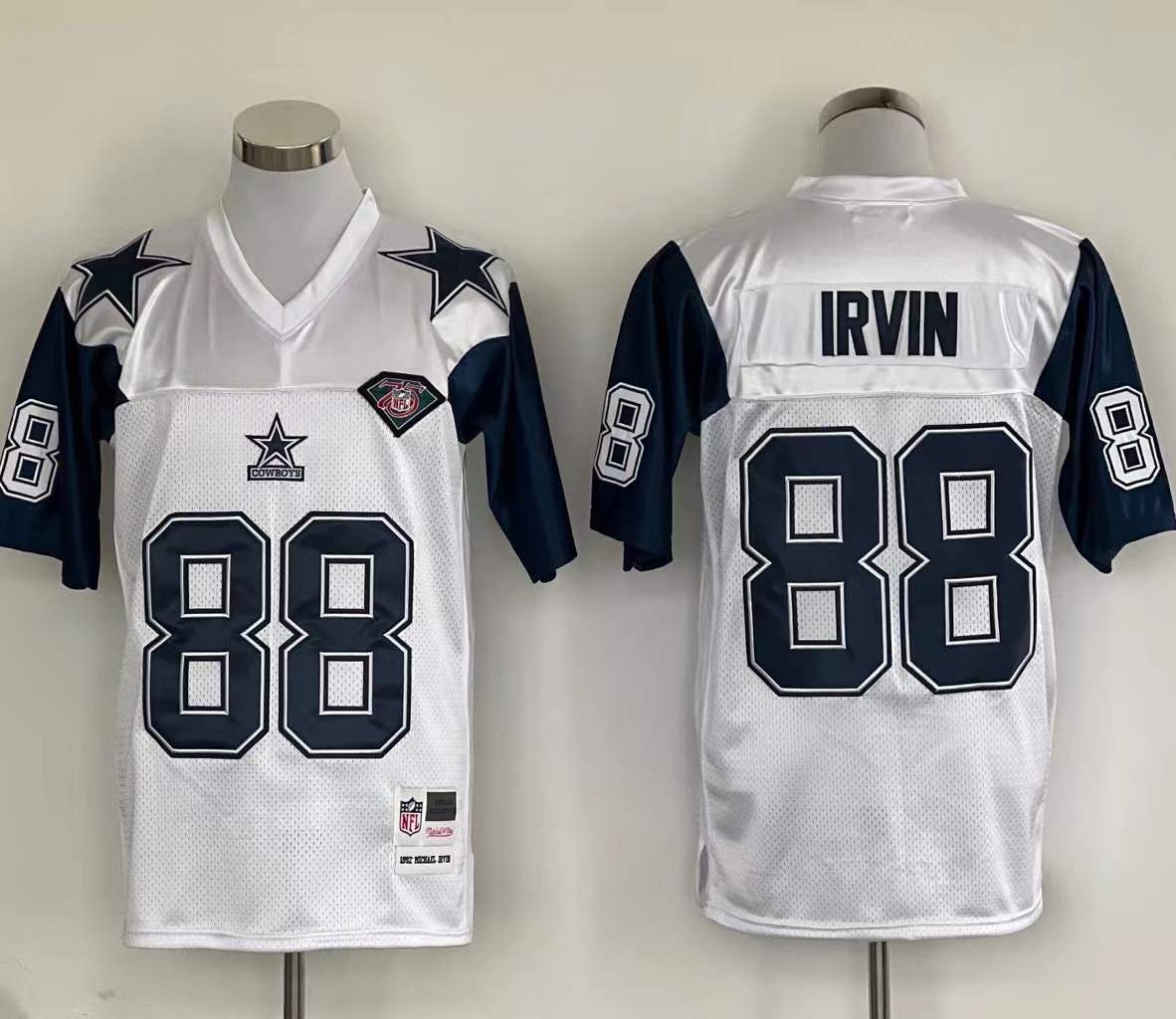 Men's Dallas Cowboys Michael Irvin Mitchell & Ness White Legacy Replica Jerseys