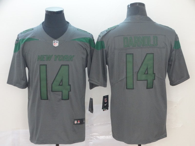 Men's New York Jets Sam Darnold #14 Gray Game Jerseys