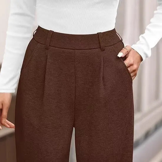 Stylish Solid Pants Solid Color Straight-leg Wide-leg Pants