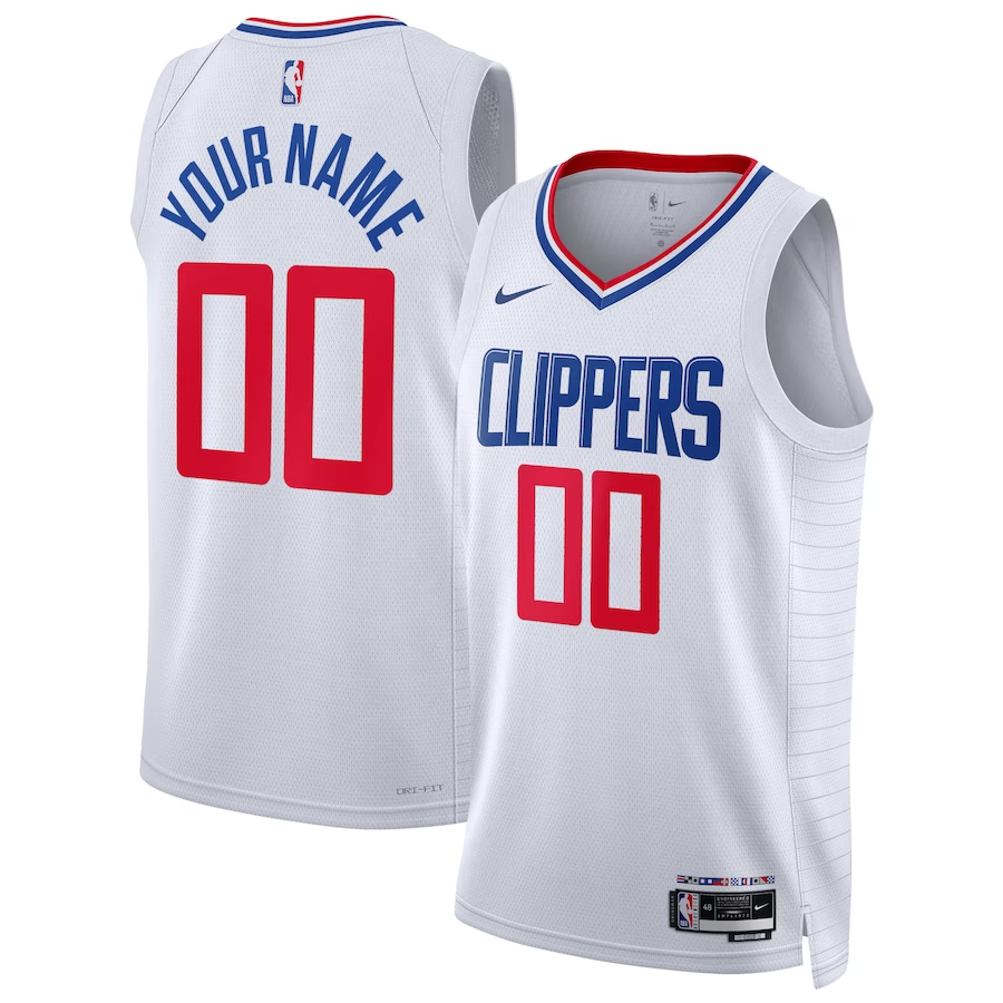 Men's LA Clippers White Swingman Custom Jerseys - Association Edition