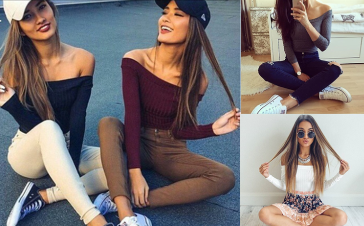 Casual Top Women Off Shoulder Crop Top
