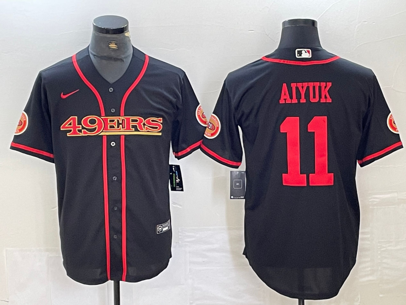 Men's San Francisco 49ers Brandon Aiyuk #11 Black Joint Edition Player Jerseys