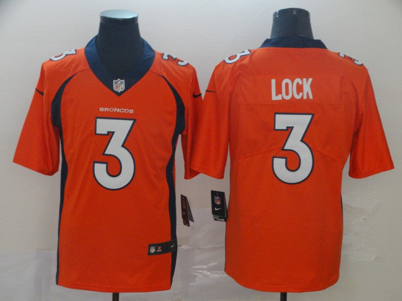 Men's Denver Broncos Drew Lock #3 Orange Game Jerseys