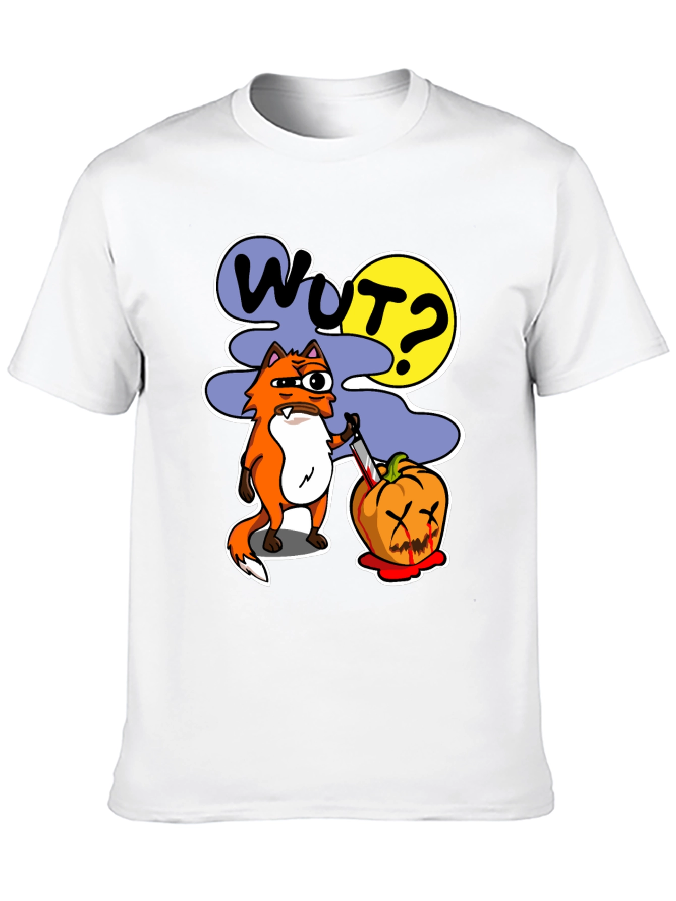 Wut Fox Halloween Graphic Tee - Mens Black T-Shirt