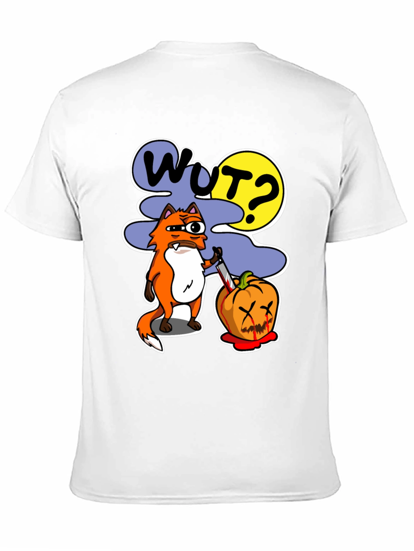Wut Fox Halloween Graphic Tee - Mens Black T-Shirt