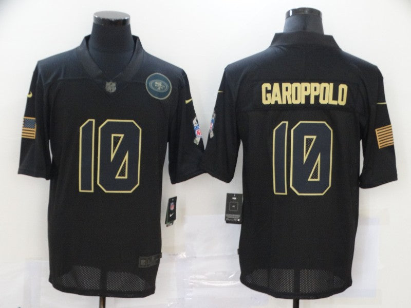 Men's San Francisco 49ers #10 Jimmy Garoppolo Black Player Game Jerseys
