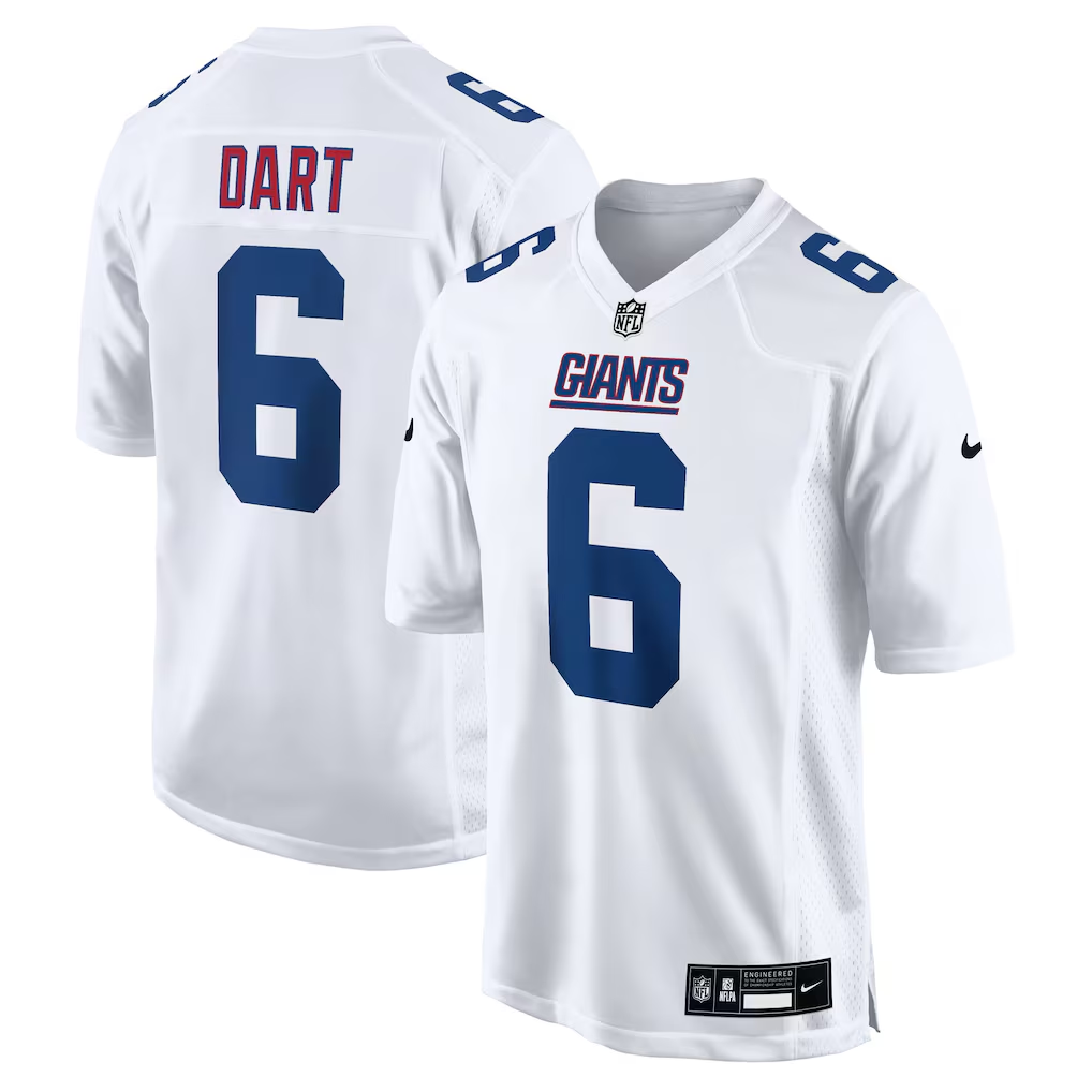 Men's New York Giants Jaxson Dart Nike White Fashion Game Jersey