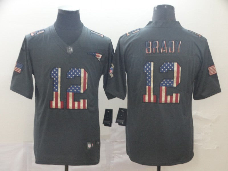 Men's New England Patriots Tom Brady #12 Black Player Jerseys