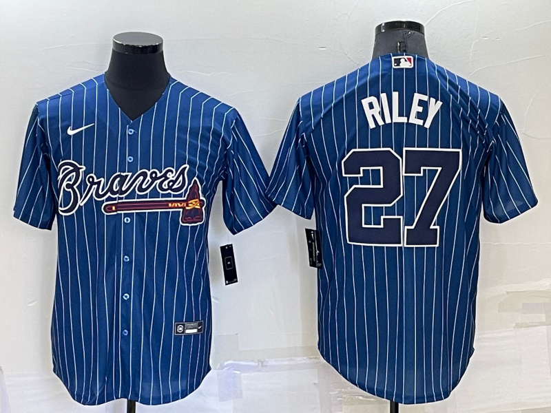 Men's Atlanta Braves Austin Riley #27 Blue Replica Player Jerseys
