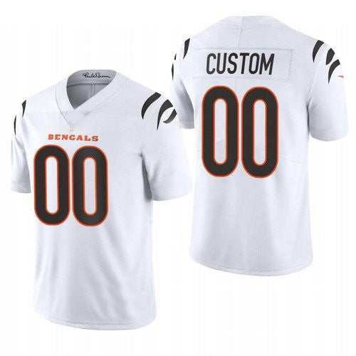 Custom1 Cincinnati Bengals 2021 White Vapor Untouchable Limited Stitched Jerseys American Stitched Football Jerseys
