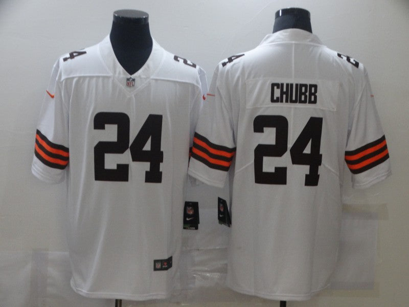 Men's Cleveland Browns Nick Chubb #24 White Player Game Jerseys