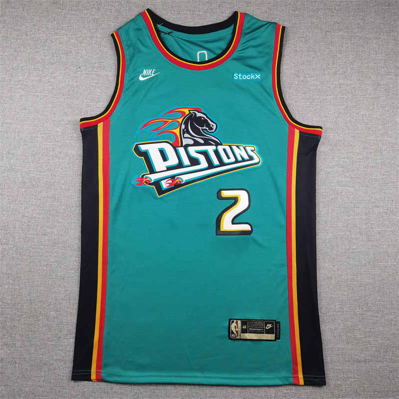 Men's Detroit Pistons Cade Cunningham #2 Teal 2022/23 Swingman Jerseys - Classic Edition