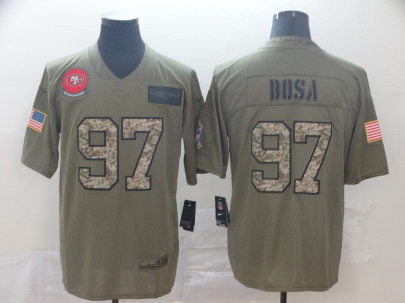 Men's San Francisco 49ers Nick Bosa #97 Brown Game Player Jerseys