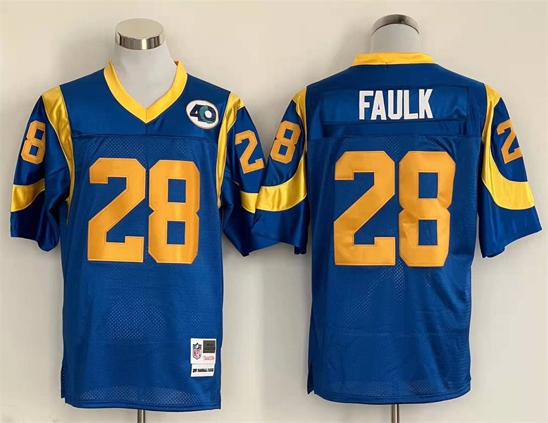 Men's San Louis Rams Marshall Faulk Mitchell & Ness Blue Legacy Replica Jerseys