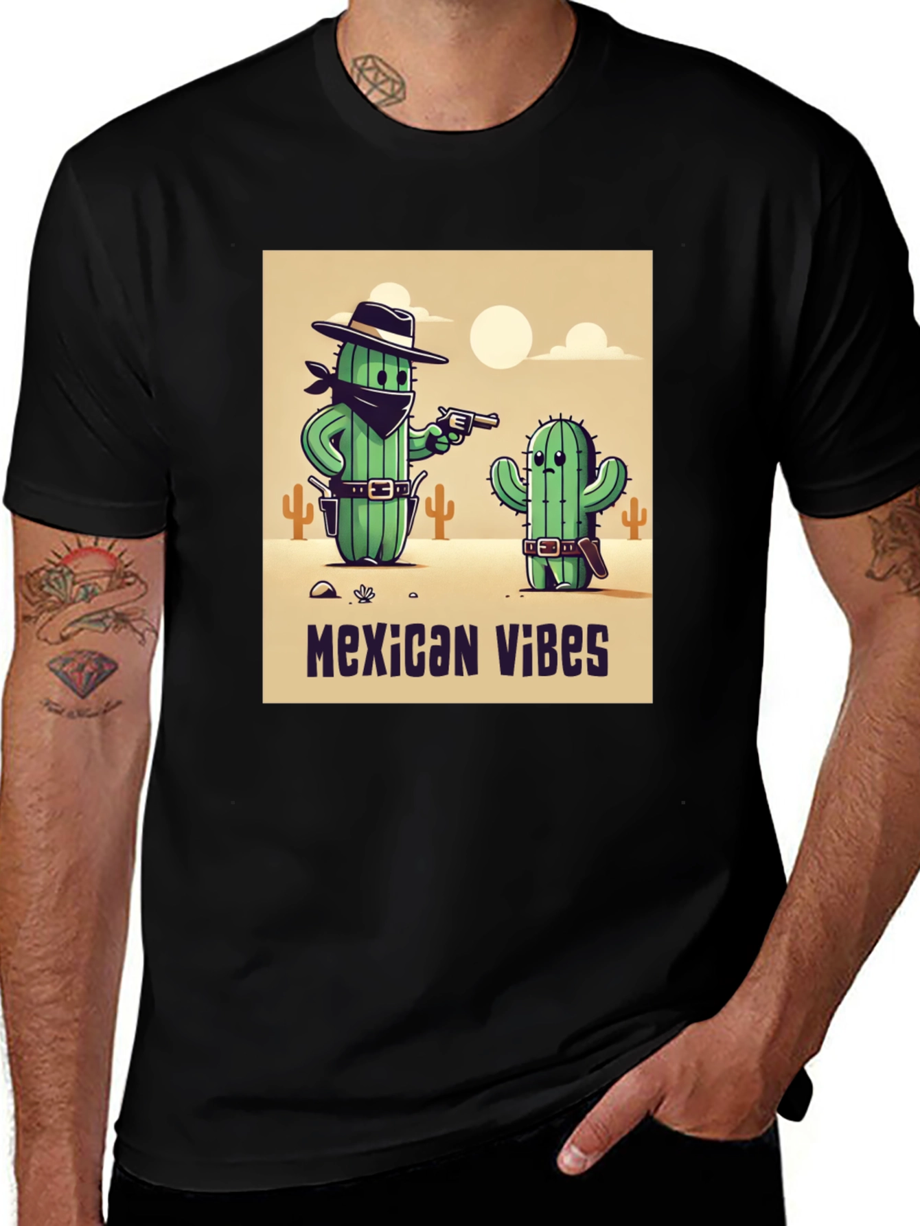Mexican Vibes Cactus Graphic Tee