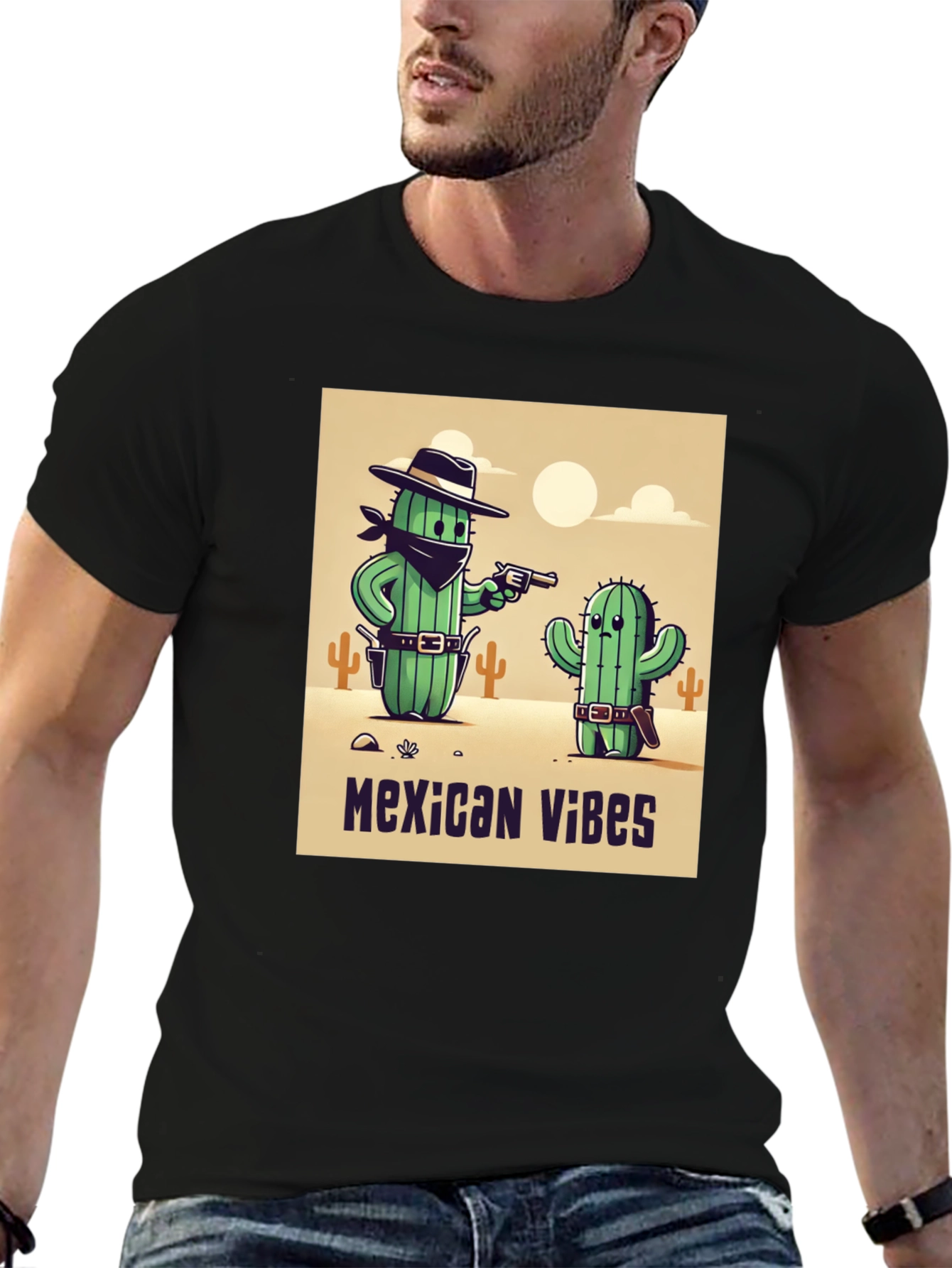 Mexican Vibes Cactus Graphic Tee