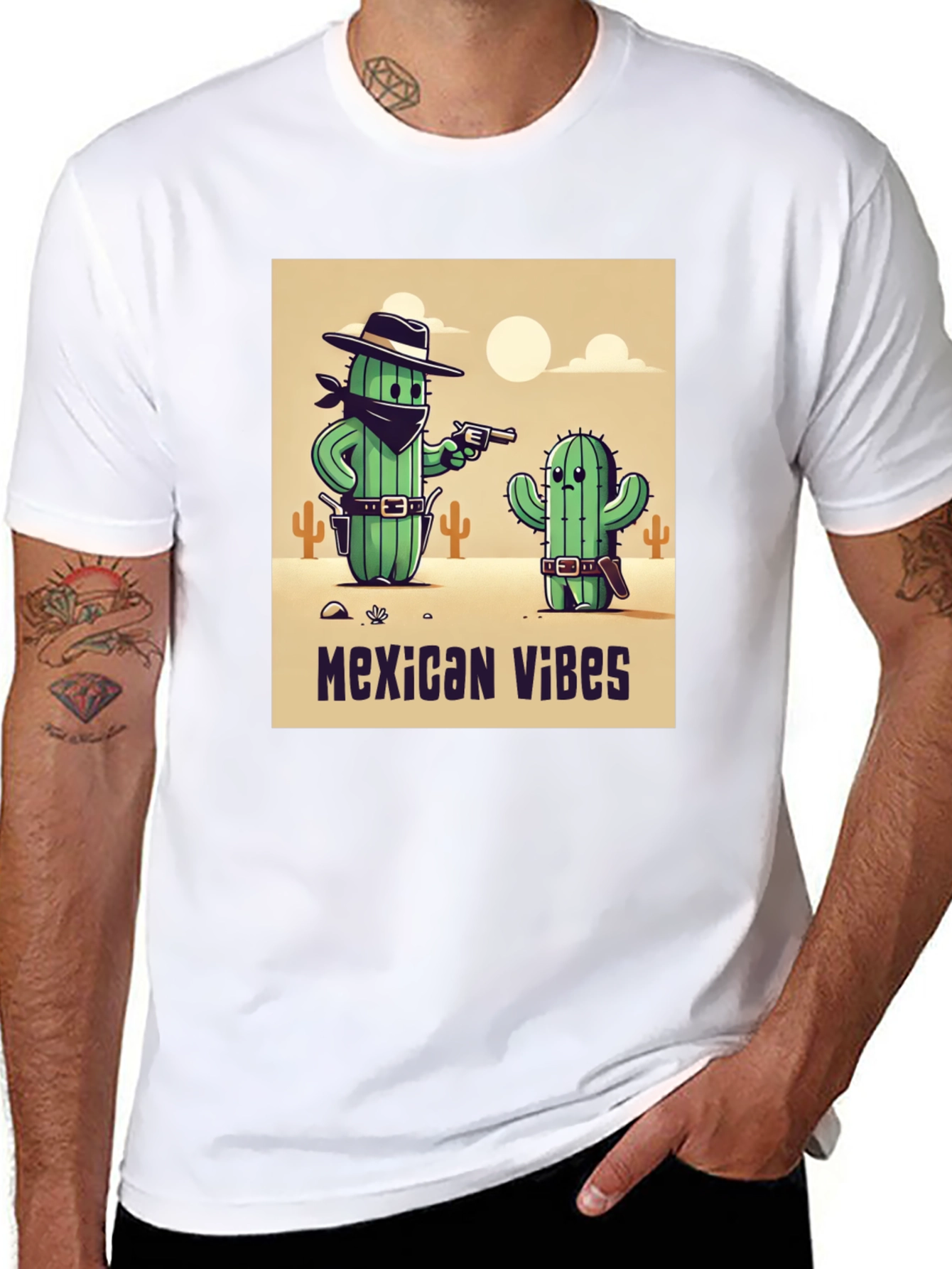 Mexican Vibes Cactus Graphic Tee