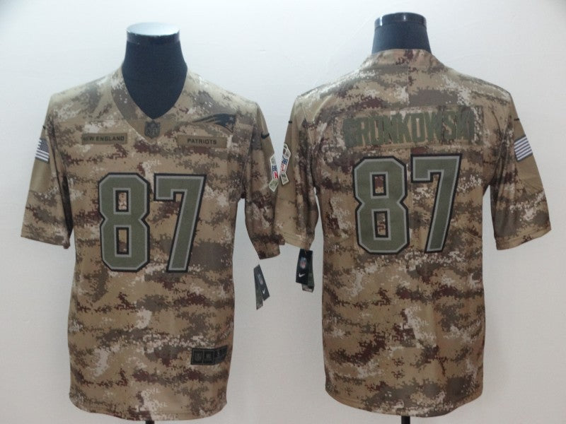 Men's New England Patriots Rob Gronkowski #87 Camouflage Game Jerseys