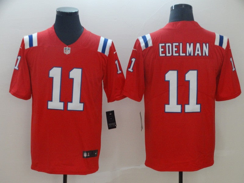 Men's New England Patriots Julian Edelman #11 Red Game Jerseys