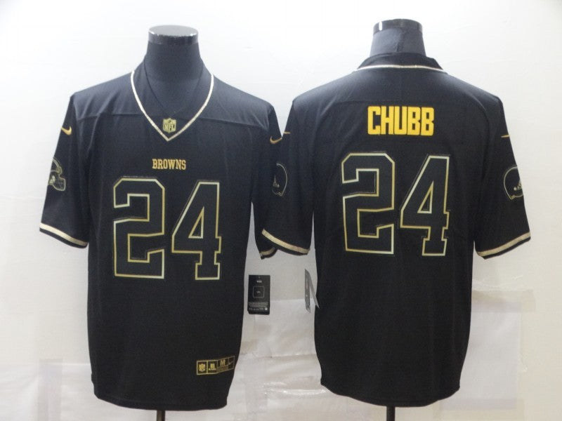 Men's Cleveland Browns Nick Chubb #24 Black Game Player Jerseys