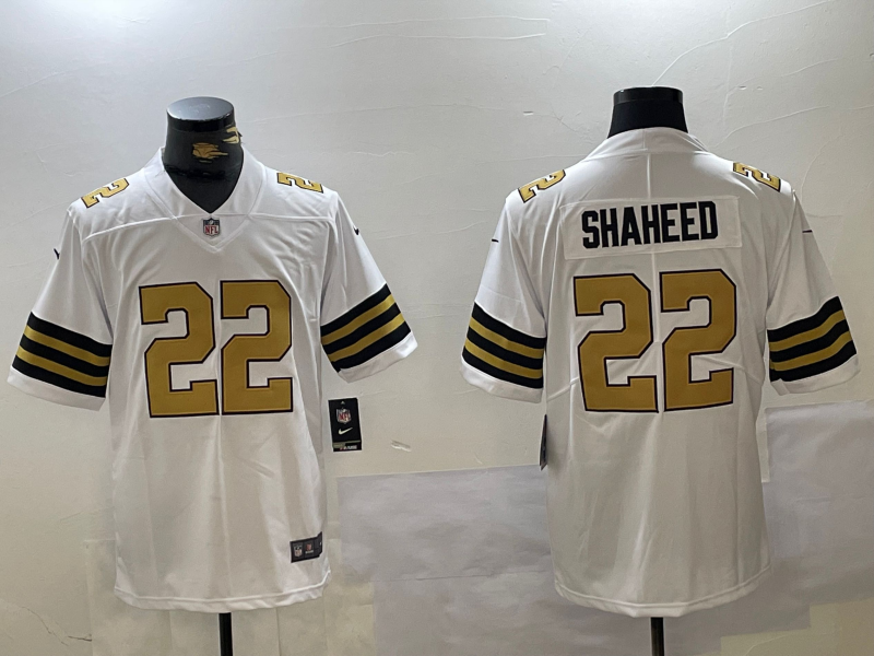 Men's New Orleans Saints Rashid Shaheed #22 White Player Game Jerseys