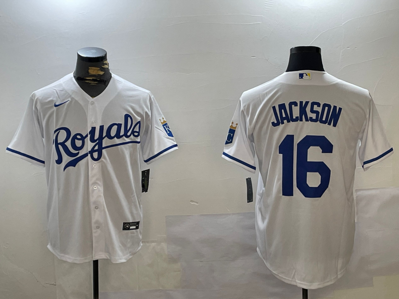 Men's Kansas City Royals Bo Jackson #16 White Home Replica Player Jerseys