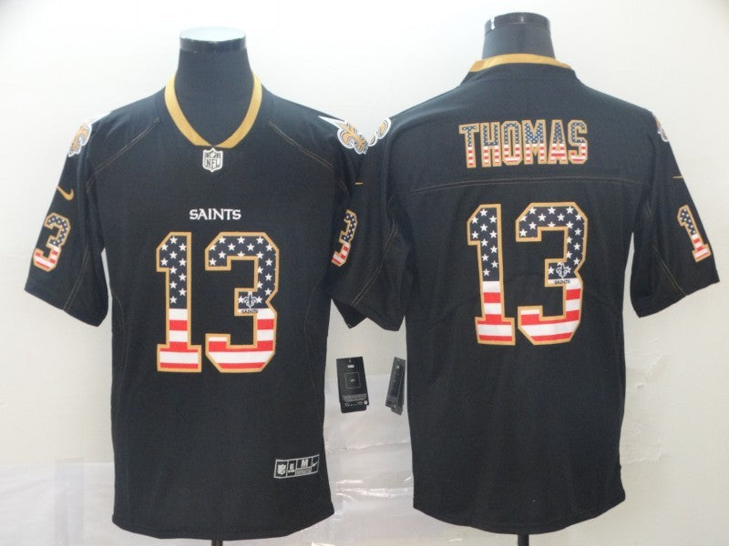 Men's New Orleans Saints #13 Michael Thomas Black Team Game Jerseys