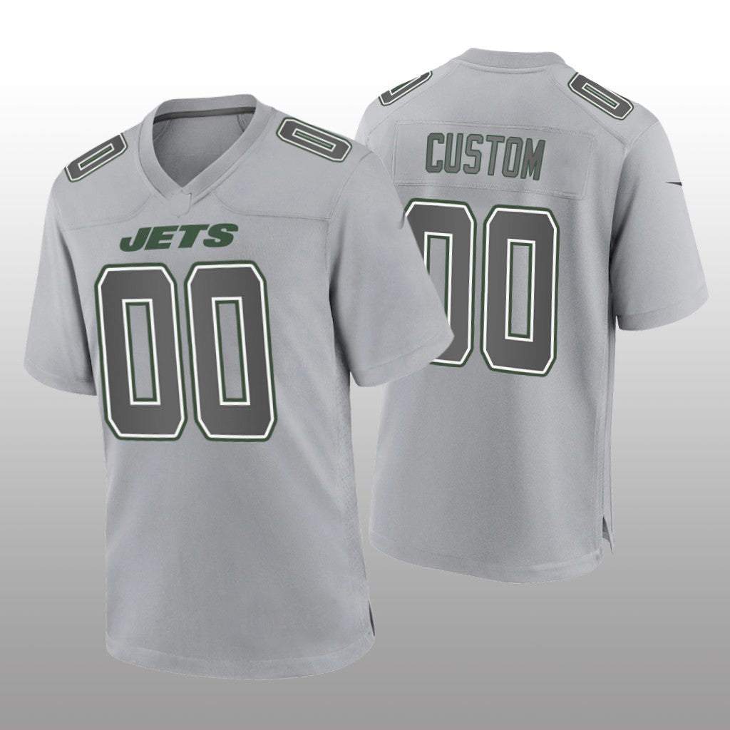 Custom1 New York Jets Gray Game Atmosphere Jerseys American Stitched Jerseys Football Jerseys