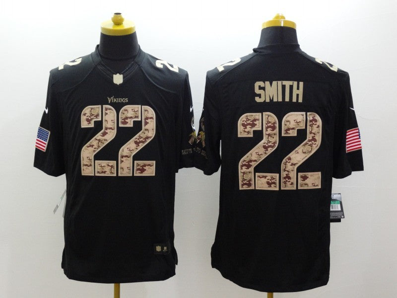 Men's Minnesota Vikings Harrison Smith #22 Black Game Player Jerseys