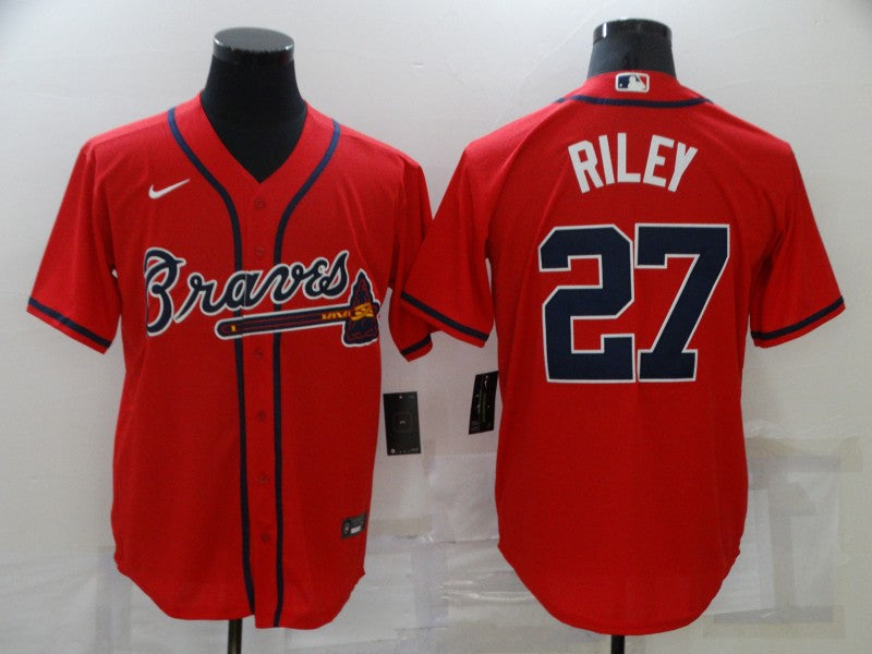 Men's Atlanta Braves Austin Riley #27 Red Replica Player Jerseys