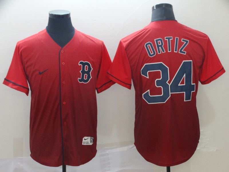 Men's Boston Red Sox David Ortiz #34 Red Fashion Stitched Jerseys