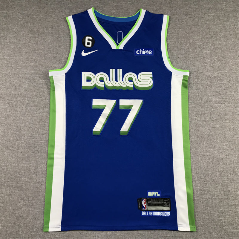 Men's Dallas Mavericks Luka Doncic #77 Blue 2022/23 Swingman Jerseys - City Edition