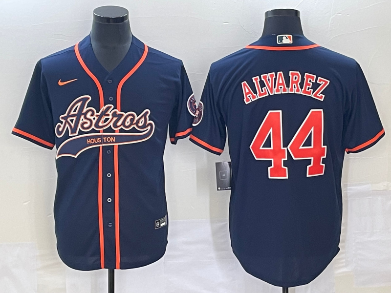 Men's Houston Astros Yordan Alvarez #44 Navy Replica Jerseys Joint Edition