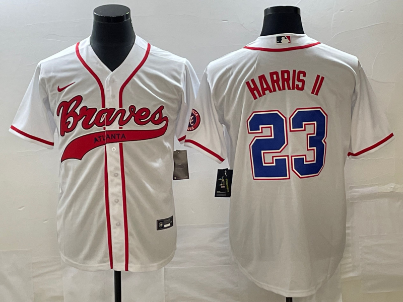Men's Atlanta Braves Michael Harris II #23 White Replica Player Jerseys Joint Edition