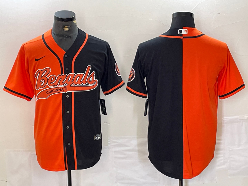 Men's Cincinnati Bengals Orange/Black Blank Jerseys Joint Edition