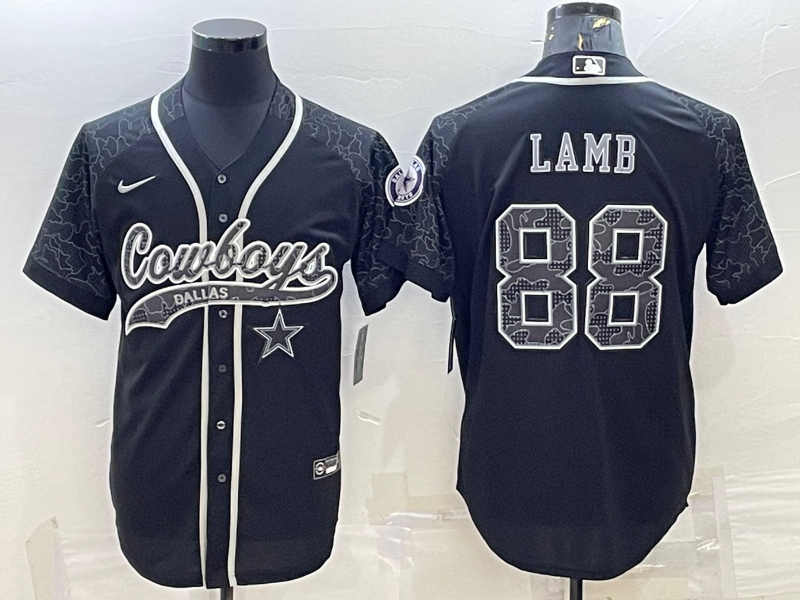 Men's Dallas Cowboys CeeDee Lamb #88 Black RFLCTV Limited Jerseys Joint Edition